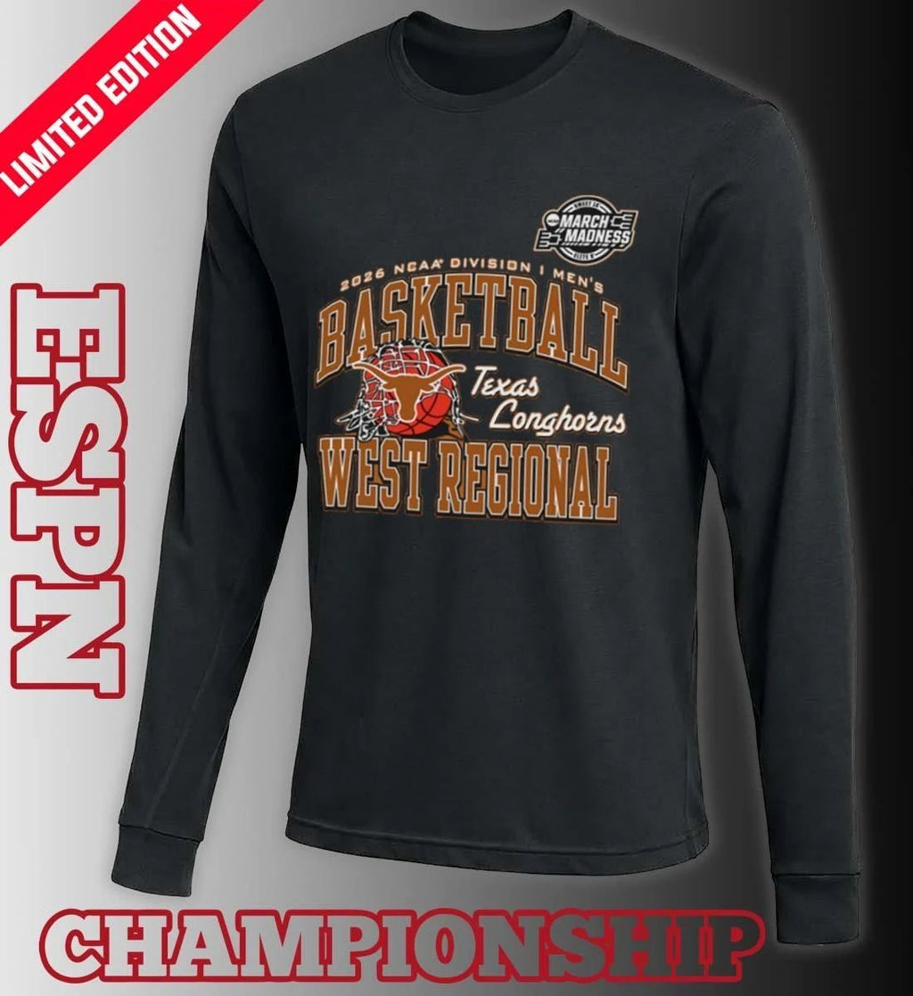 Texas Longhorns 2026 NCAA DI Men’s Basketball Sweet 16 – West Regional T-Shirt