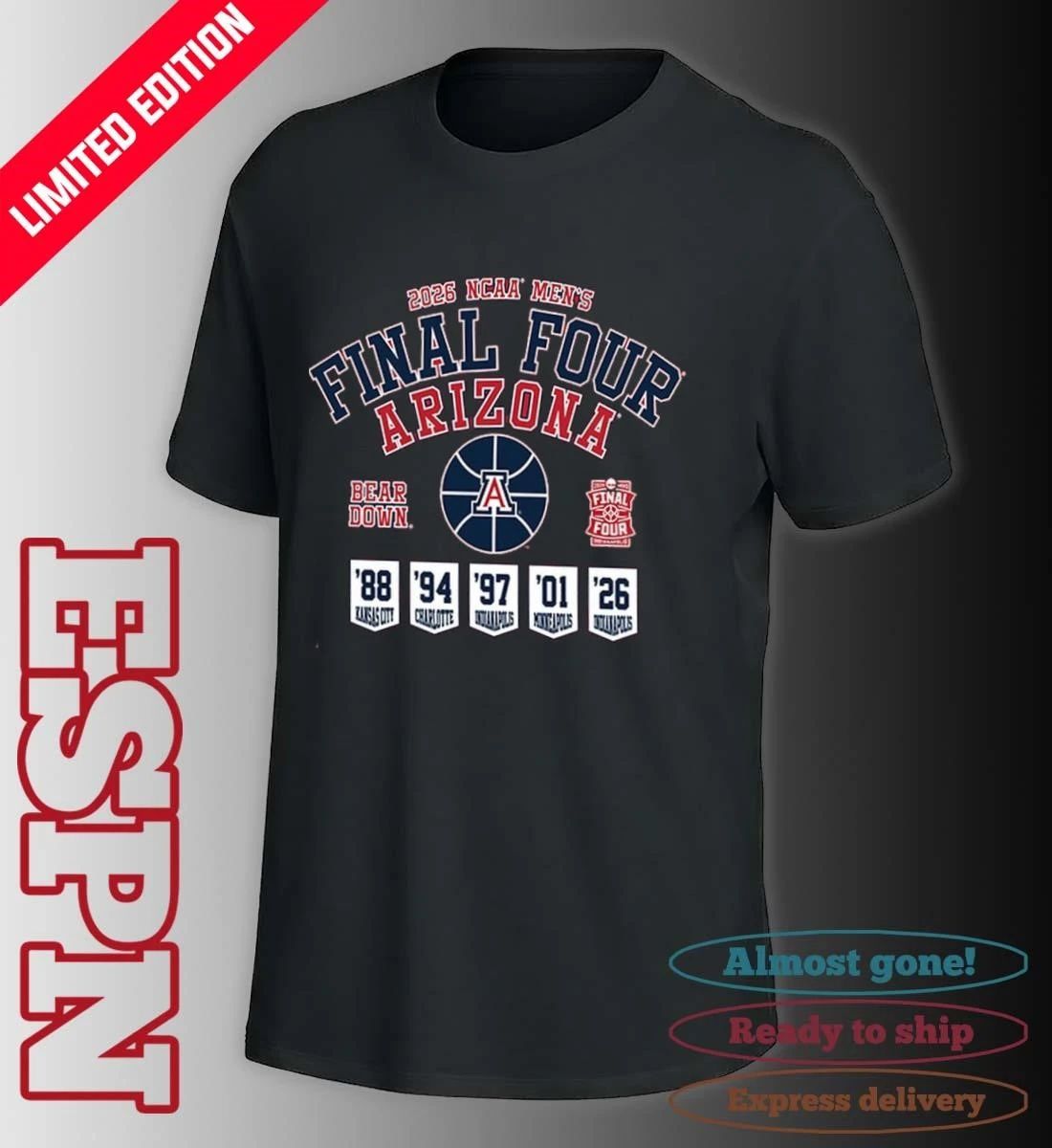 Arizona Wildcats Men’s Basketball 2026 NCAA Final Four Banner Shirt