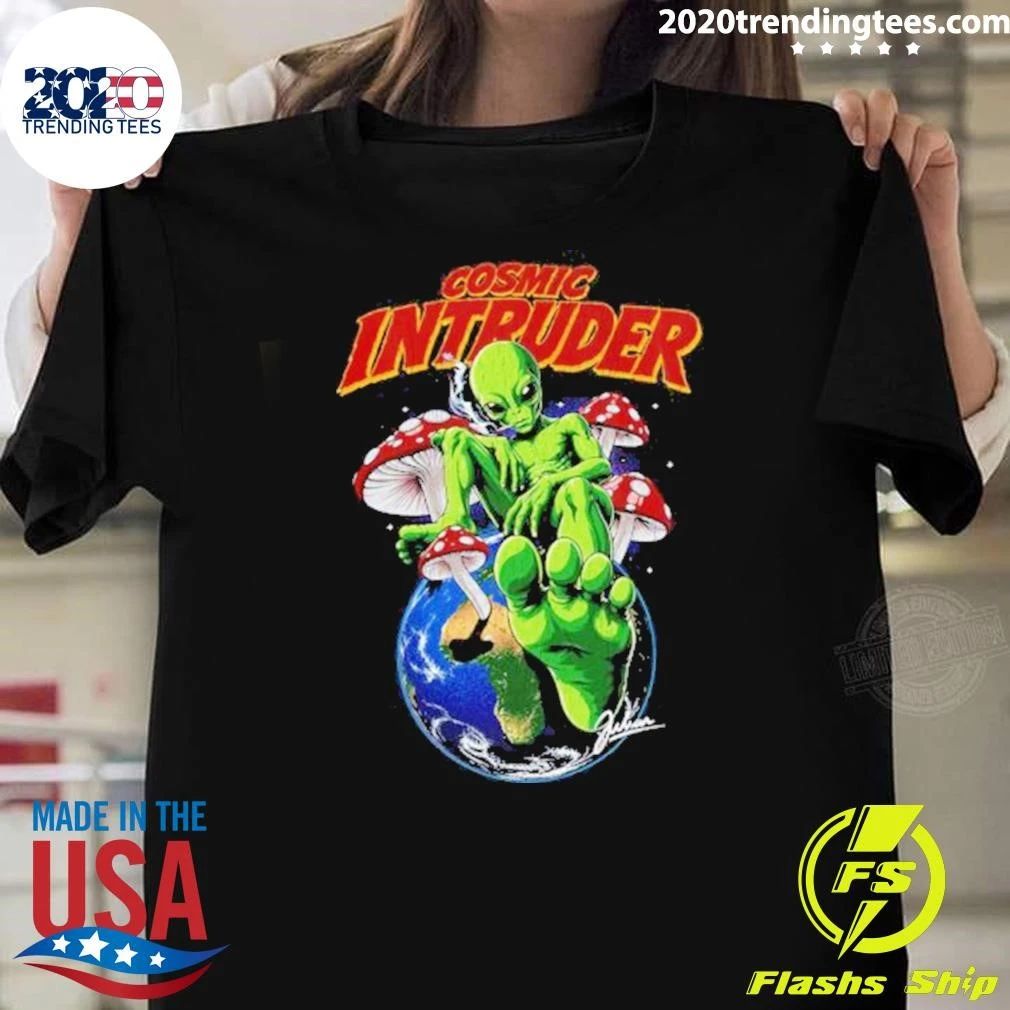 Cosmic Intruder Alien Graphic 2027 Shirt