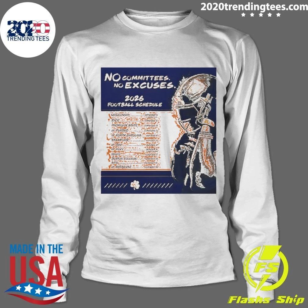 Notre Dame Football Coach Freeman Leave No Doubt Irish 2026 Football Schedule Shirt