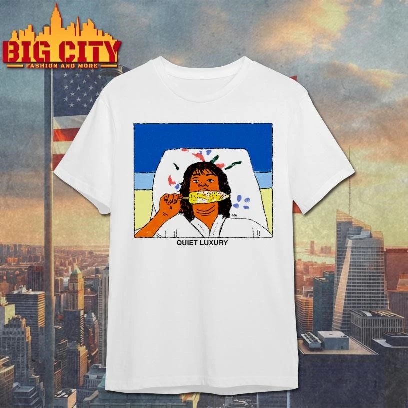 Quiet Luxury Eating Corn On The Cob Funny Meme Graphic Shirt