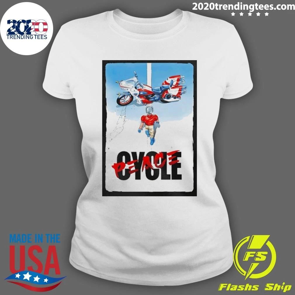 Peace Cycle Motorcycle Biker Futuristic Shirt