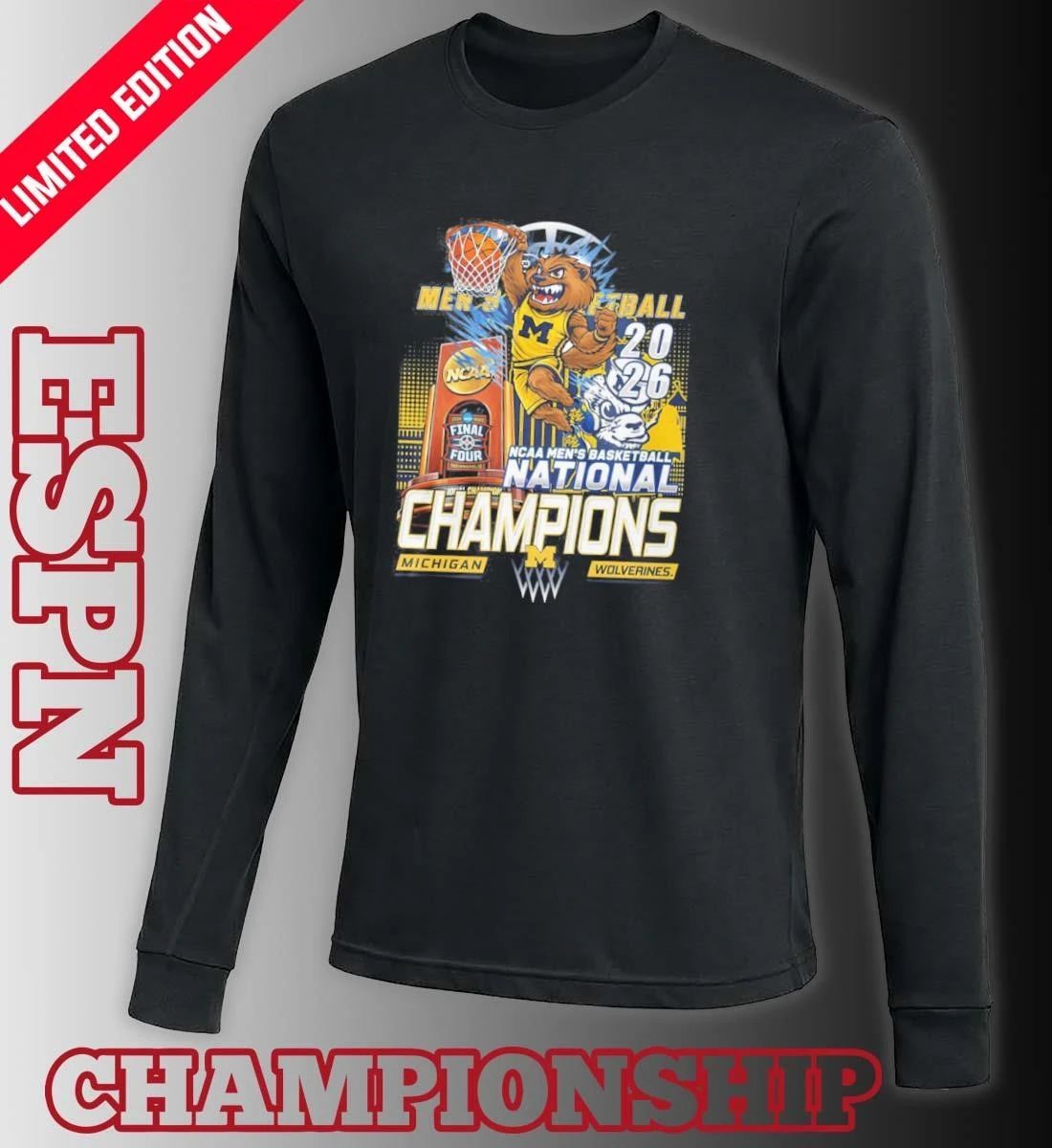 Michigan Wolverines Mascot 2026 NCAA Men’s Basketball National Champions shirt
