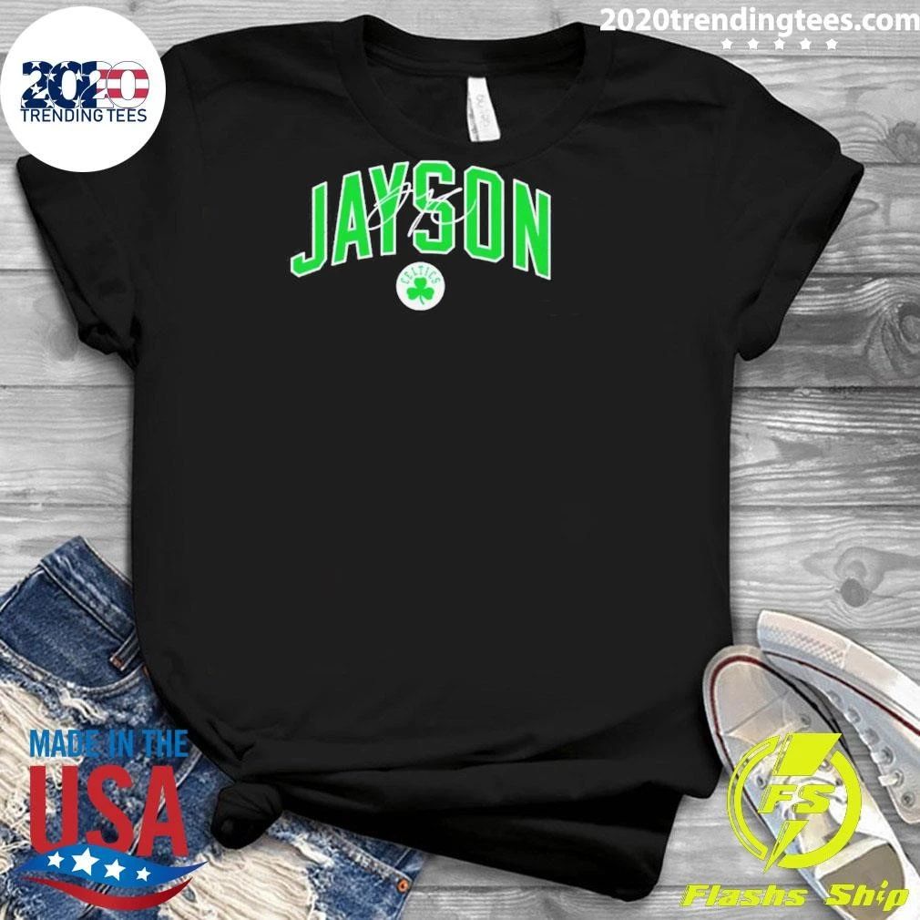 Jayson Tatum Boston Celtics Team Font Signature Shirt