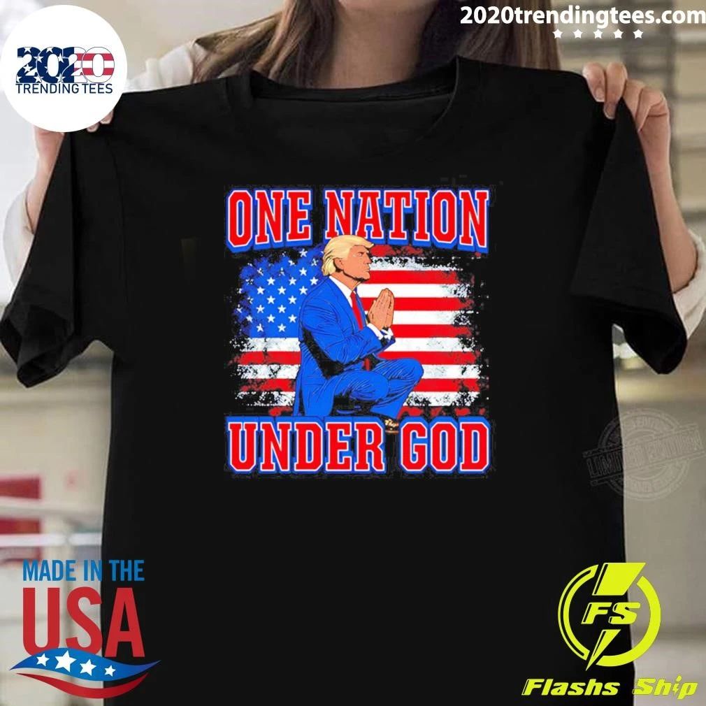 One Nation Under God Trump Illustration Shirt