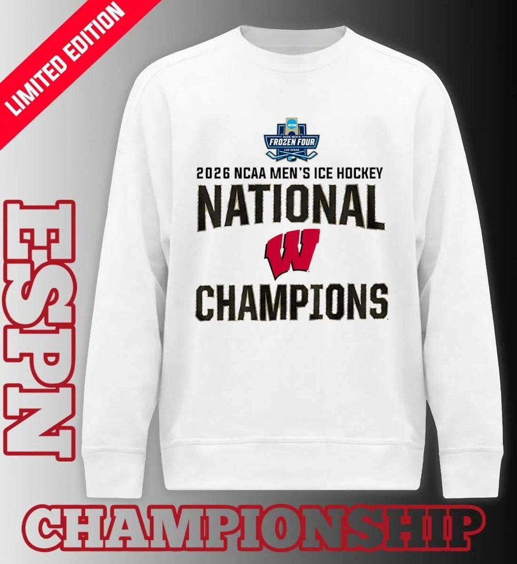 University Of Wisconsin 2026 NCAA DI Men’s Ice Hockey National Champions T-Shirt