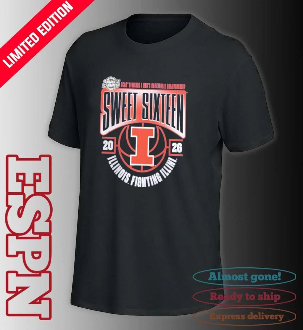 Illinois Fighting Illini Sweet 16 NCAA DI Men’s Basketball Tournament March Madness 2026 T-Shirt