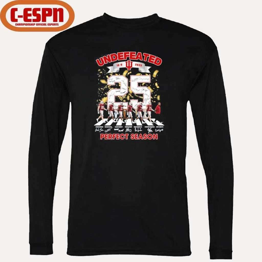 Undefeated 16-0 IU Hoosiers Abbey Road Perfect Season T-Shirt