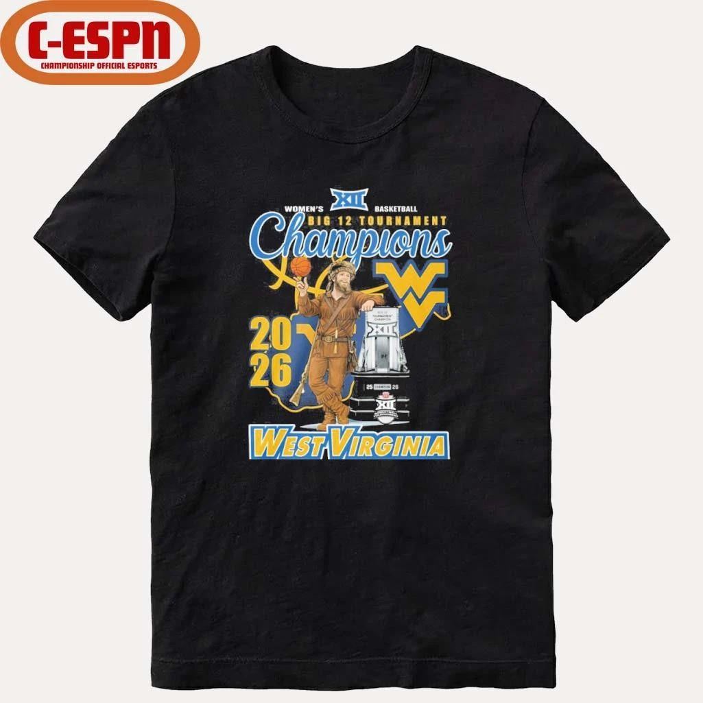 West Virginia Mountaineers Mascot 2026 Big 12 Women’s Basketball Tournament Champions Shirt