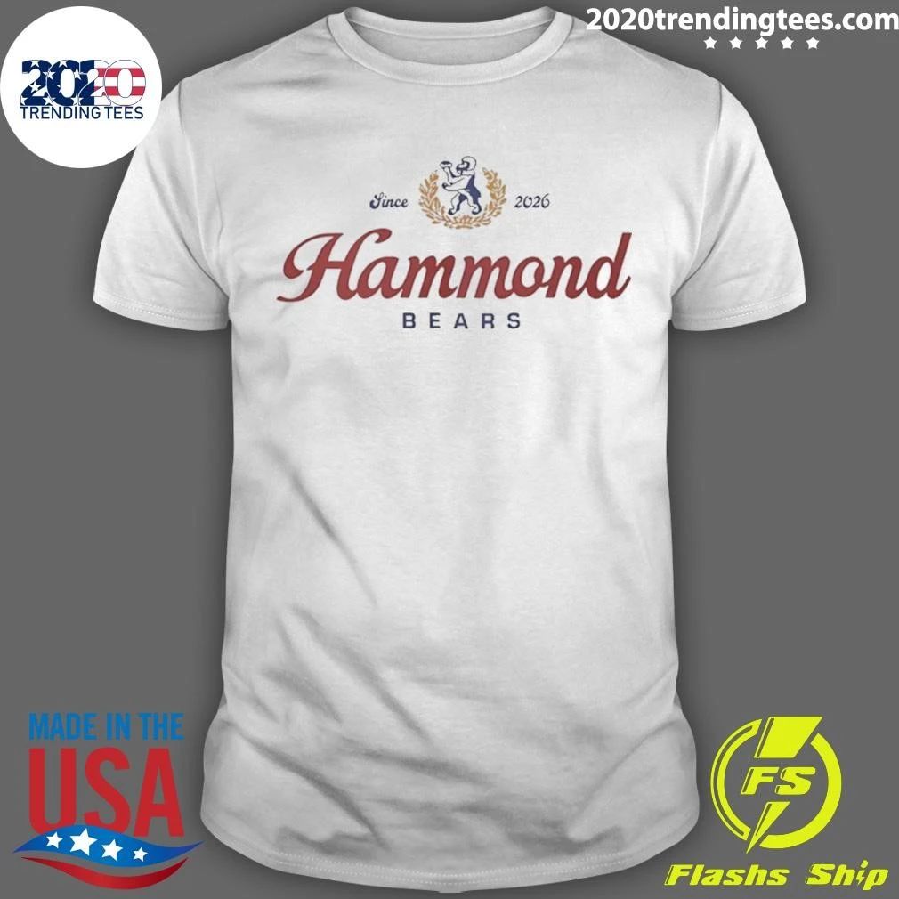 Hammond Bears Since 2026 Retro Bear Mascot School Pride Graphic Tee Shirt