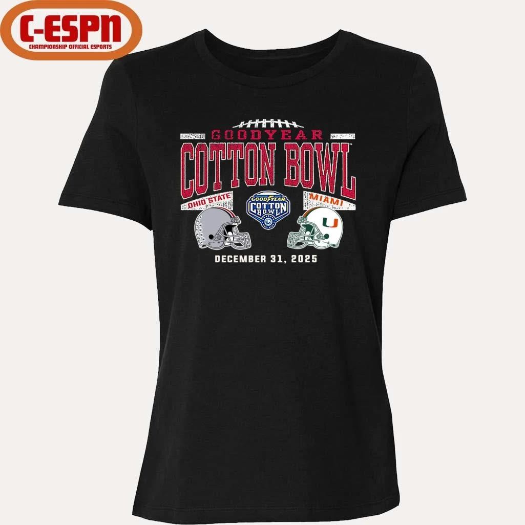 December 31 Miami Vs Ohio State 2025 Cotton Bowl Matchup T-Shirt