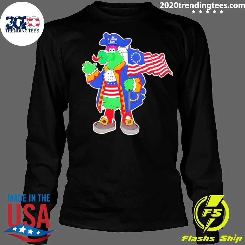 Phillie Phanatic Holding American Flag Philadelphia Phillies Baseball Mlb 2026 All Star Game Shirt
