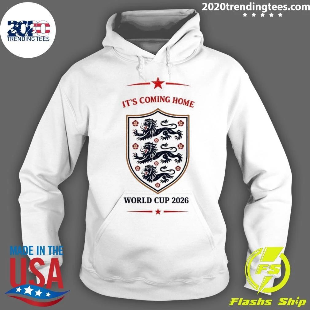 England Soccer Three Lions It’s Coming Home World Cup 2026 Shirt