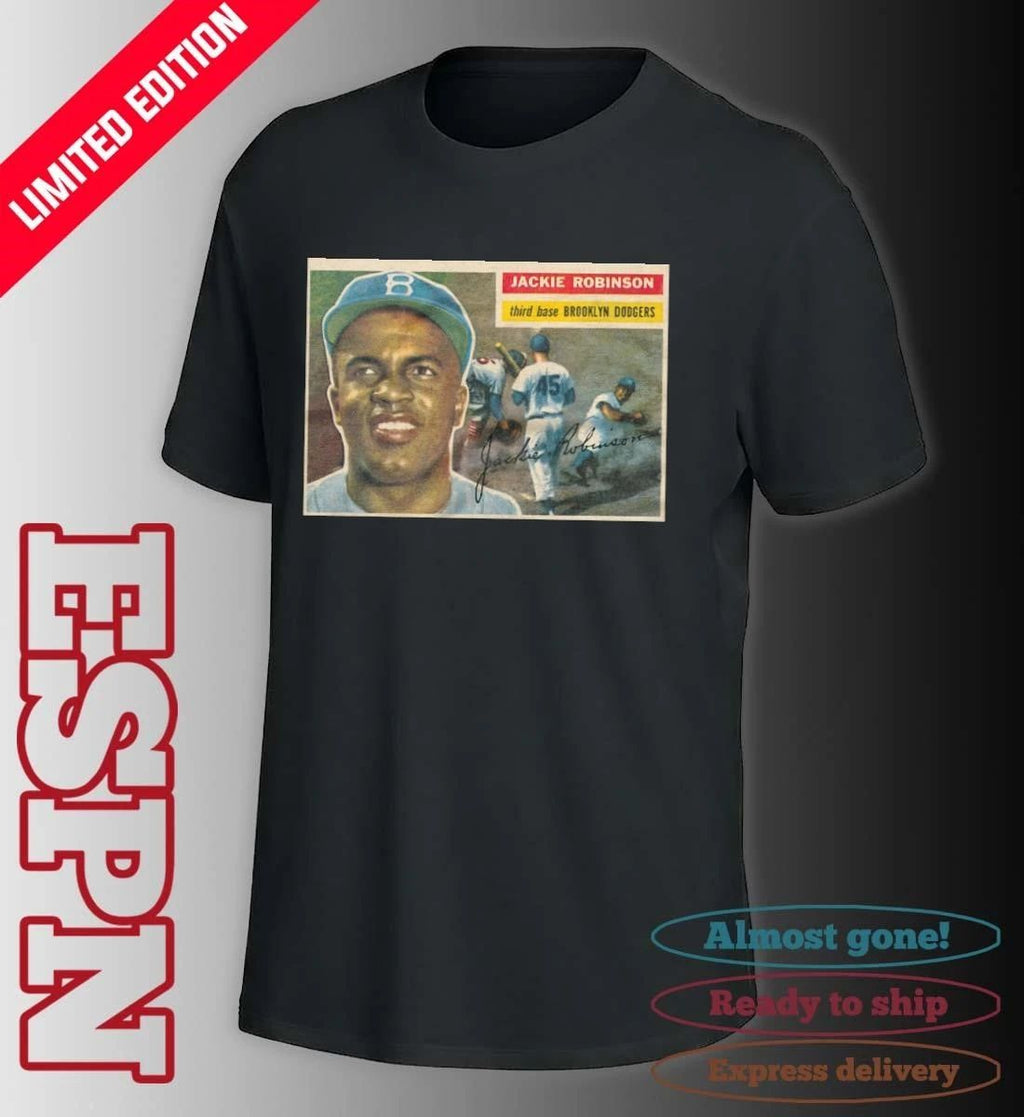 1956 Topps Baseball Jackie Robinson Dodgers shirt