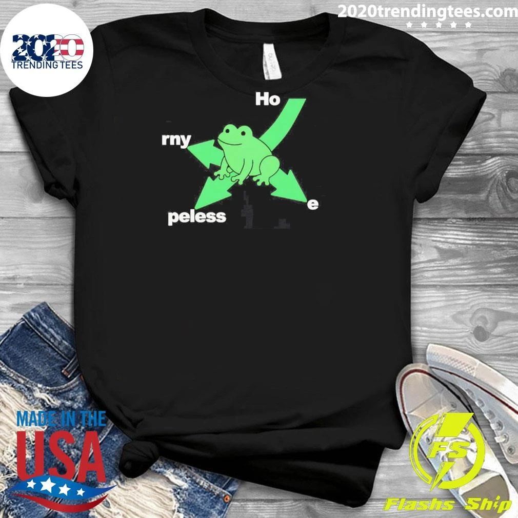 Hopeless Horny Frog Humor Pun Shirt