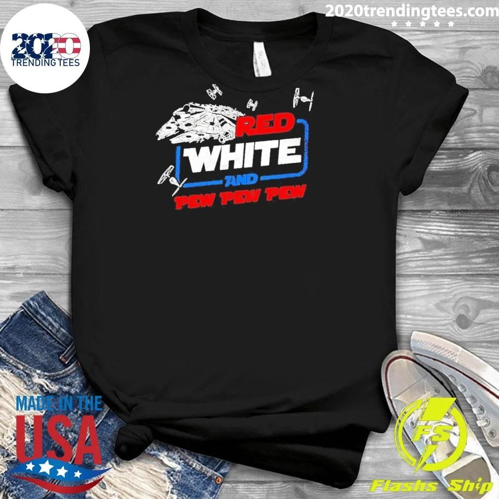 Star Red White and Pew Pew 4th of July Shirt