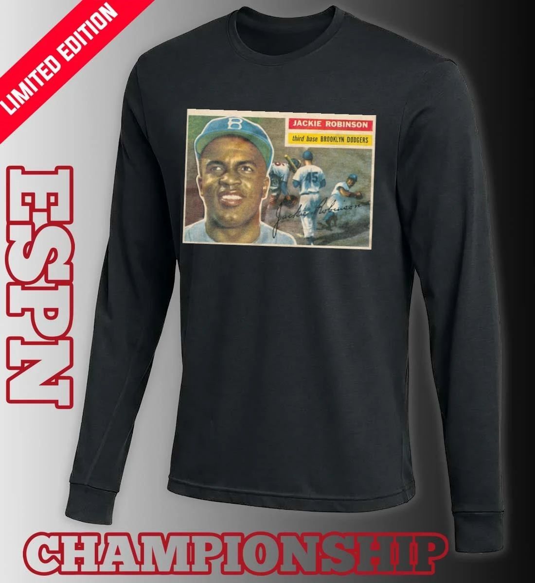 1956 Topps Baseball Jackie Robinson Dodgers shirt