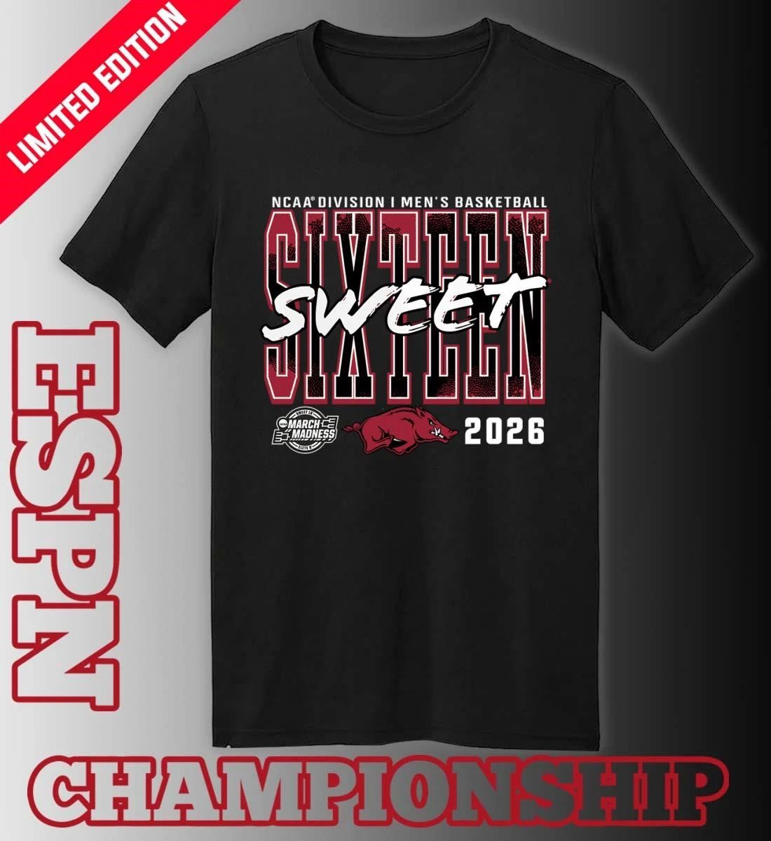 Arkansas Razorbacks 2026 NCAA Men’s Basketball Tournament March Madness Sweet 16 T-Shirt