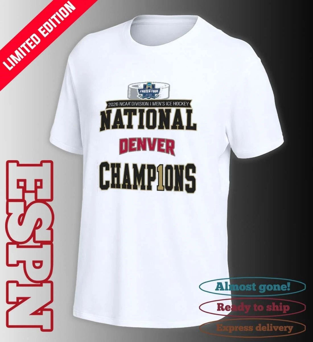 Denver Pioneers 2026 Men’s Ice Hockey National Champions Official Locker Room T-Shirt