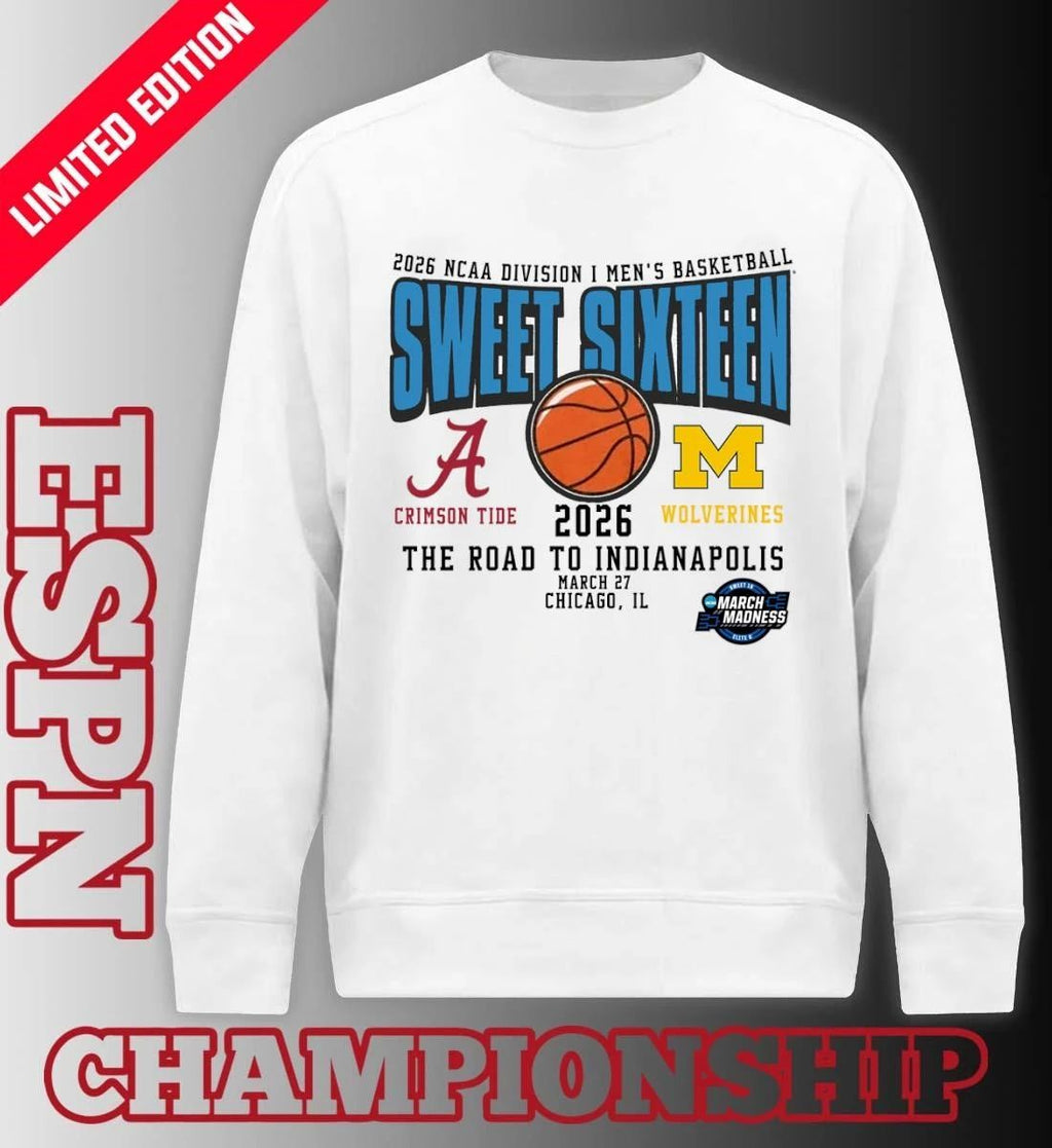 Alabama Vs Michigan 2026 NCAA DI Men’s Basketball Tournament Sweet Sixteen T-Shirt