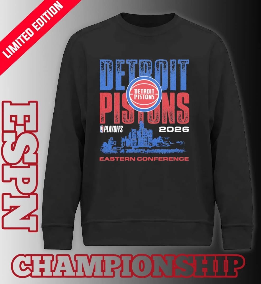 Detroit Pistons NBA Playoffs 2026 Skyline T-Shirt