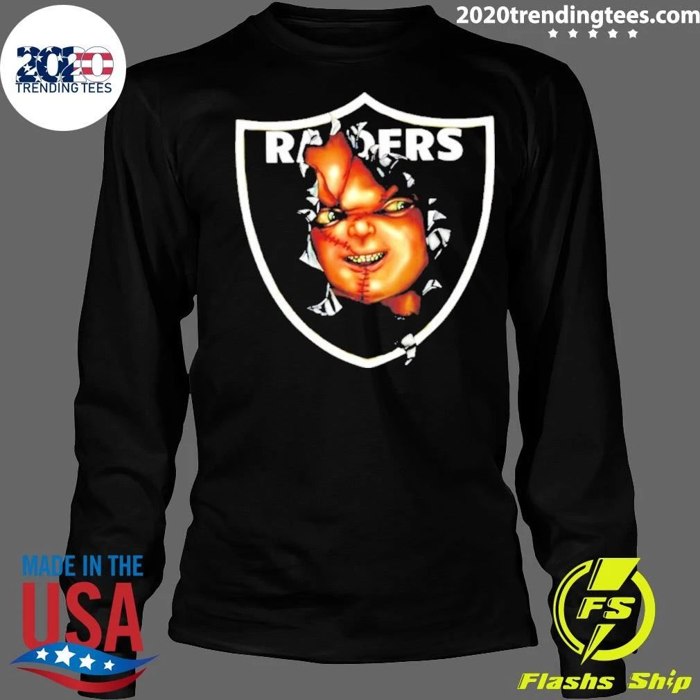 Brucedropemoff Wearing Raiders Chucky Doll Vintage Shirt