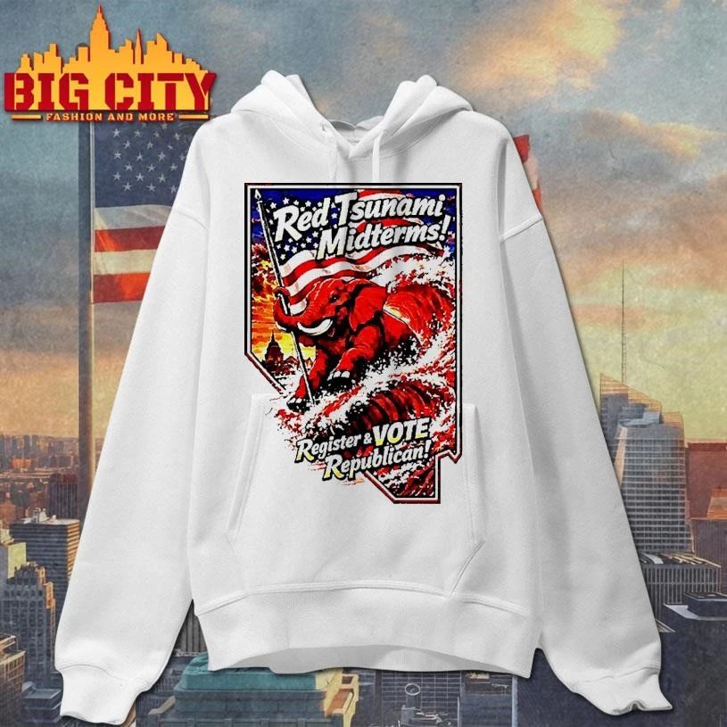 RevRed Tsunami Midterms Register And Vote Republican Graphic Tshirts