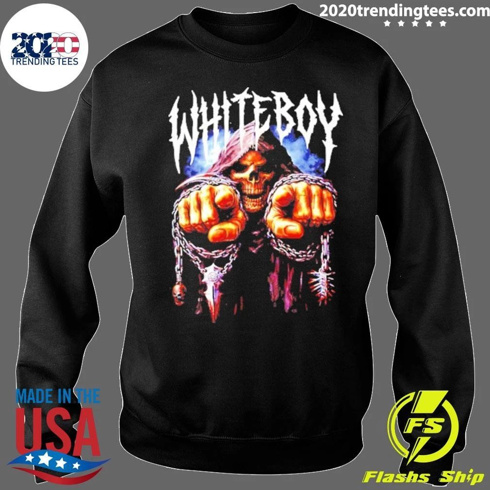 Whiteboy Grim Reaper Pointing Fingers Shirt