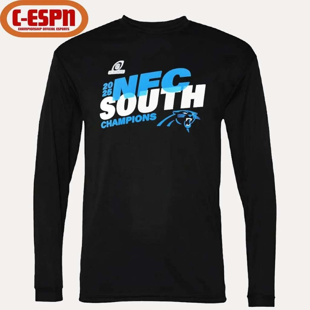 Carolina Panthers 2025 NFC South Division Champions Conquer T-Shirt