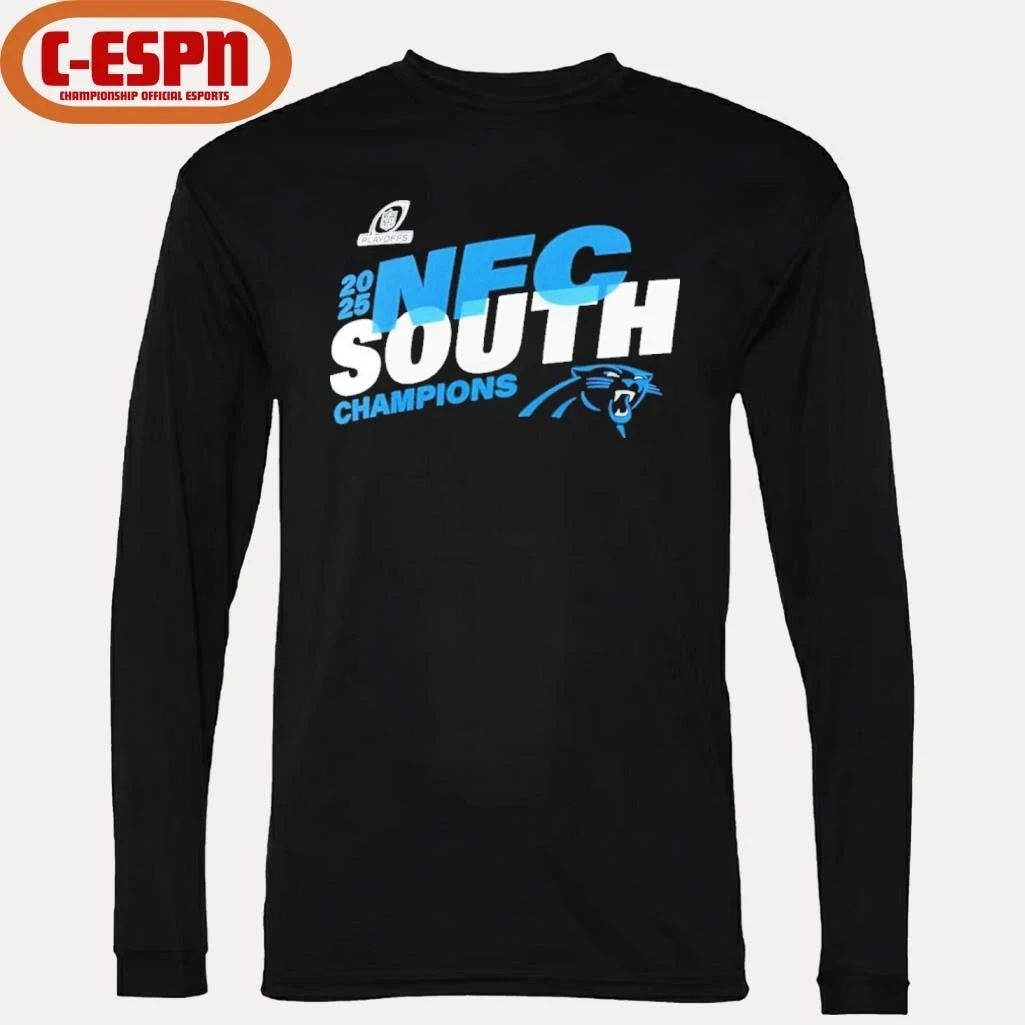 Carolina Panthers 2025 NFC South Division Champions Conquer T-Shirt