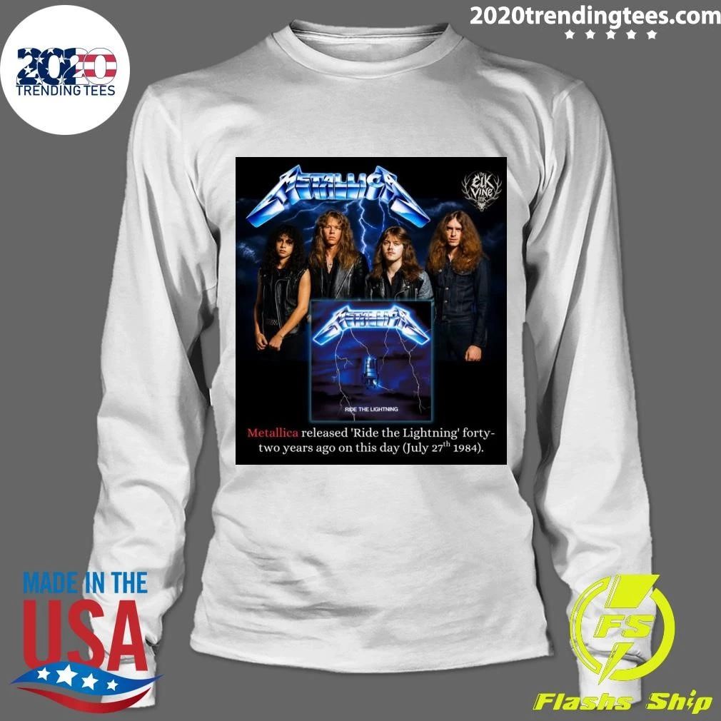 Metallica Released Ride The Lightning Forty-Two Years Ago July 27th 1984 Shirt