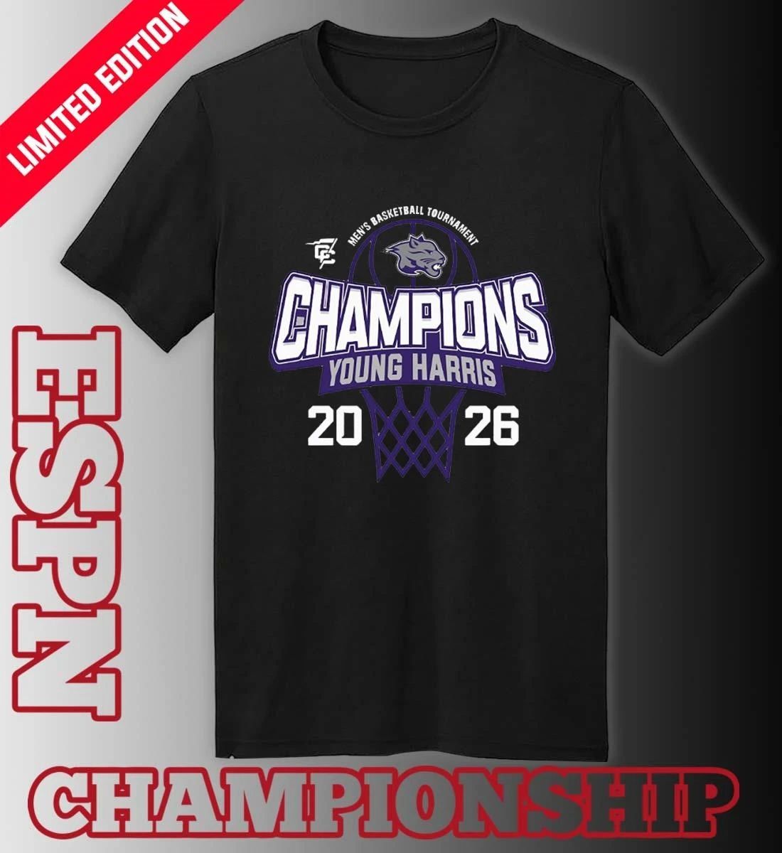 Young Harris College Men’s Basketball 2026 Conference Carolinas Tournament Champions Shirt