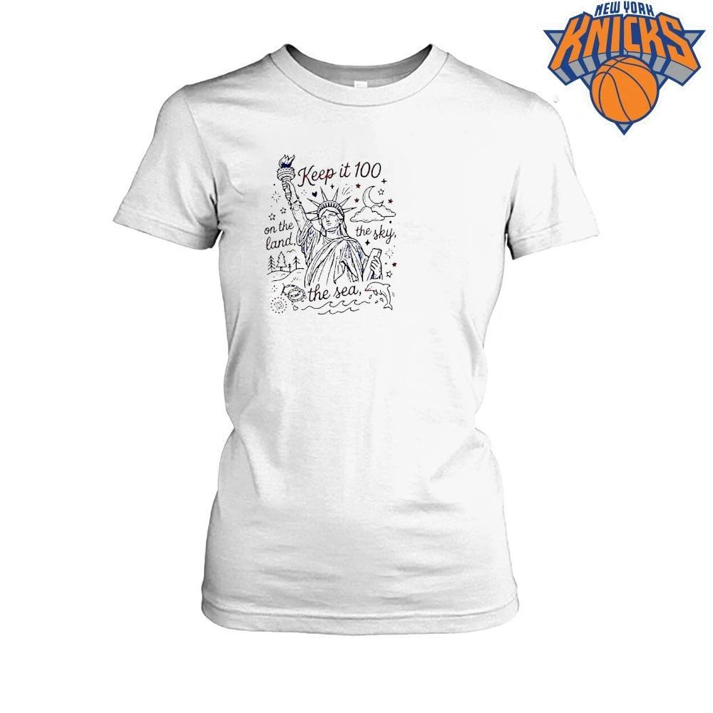 Keep It 100 On The Land The Sky The Sea 4th Of July Patriotic Shirt