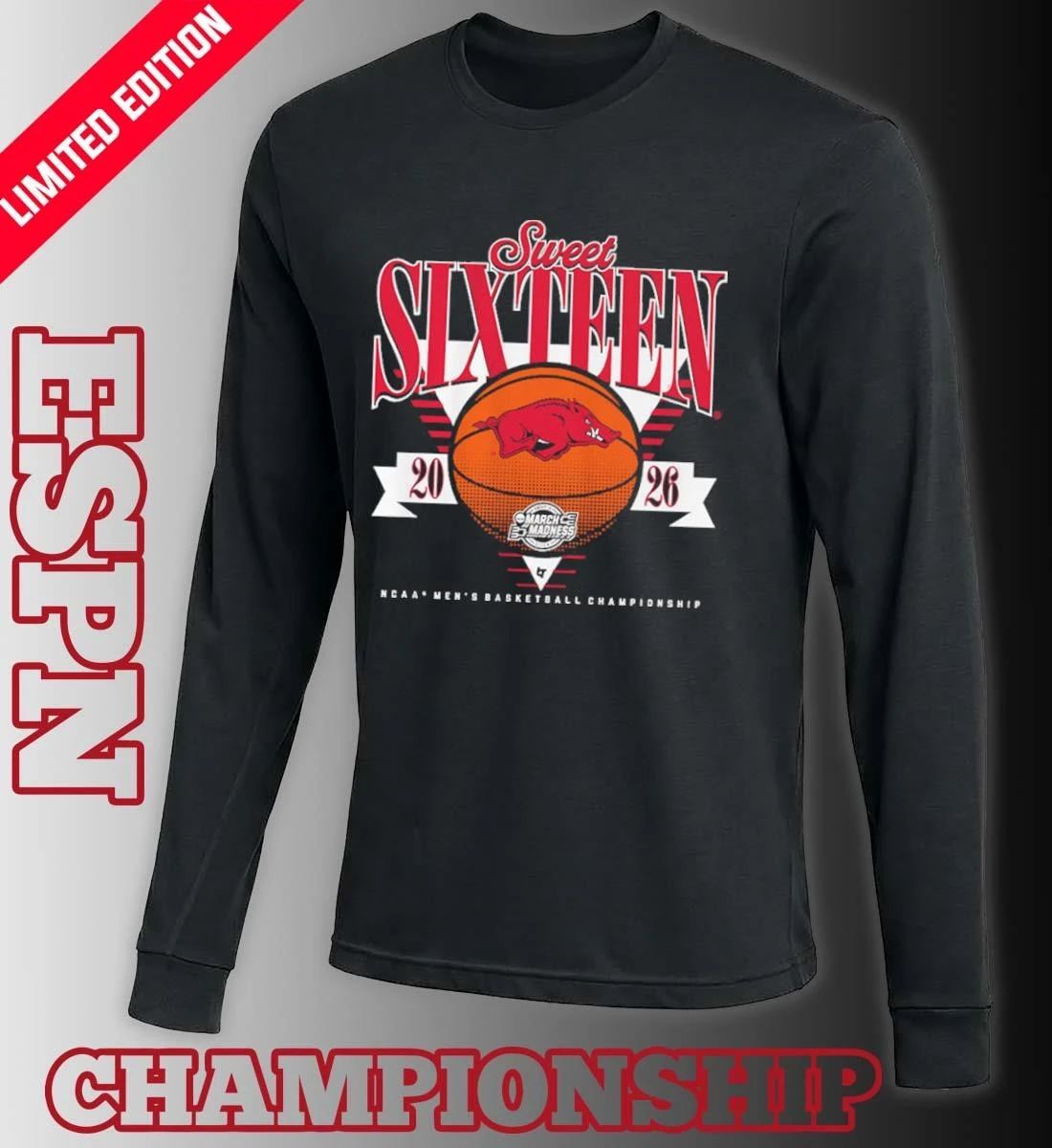 Arkansas Razorbacks MBB 2026 Sweet Sixteen shirt