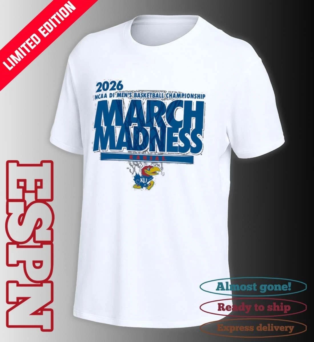 Kansas Men’s Basketball Single Team NCAA March Madness Shirt