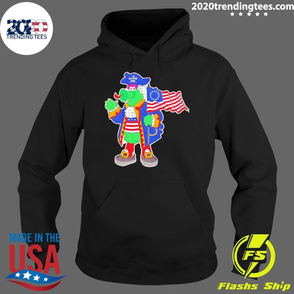 Phillie Phanatic Holding American Flag Philadelphia Phillies Baseball Mlb 2026 All Star Game Shirt