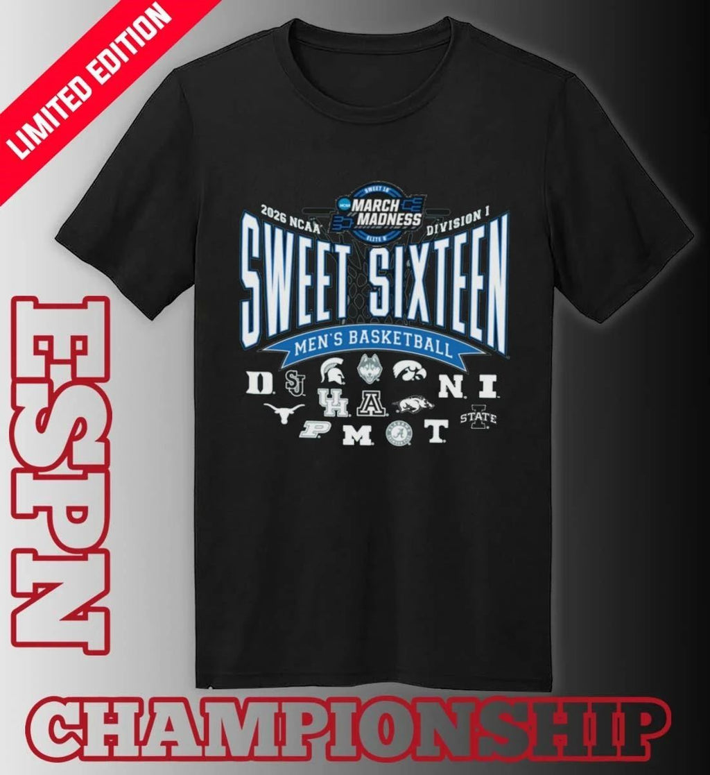 2026 NCAA DI Men’s Basketball Tournament Sweet Sixteen Teams Shirt