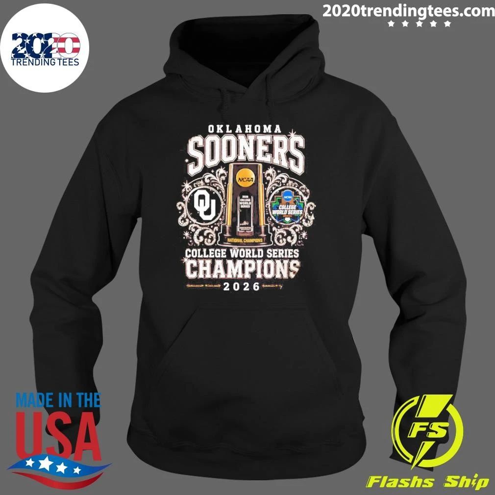 Oklahoma Sooners 2026 College World Series Champions Trophy Shirt