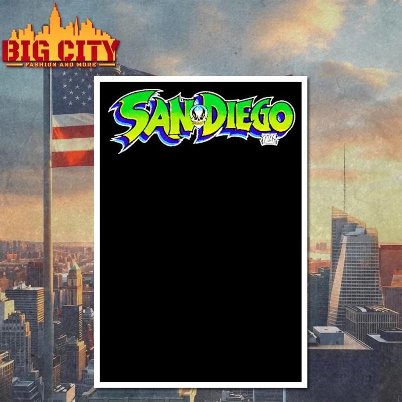 San Diego 2026 Graffiti Skull Streetwear T Shirt