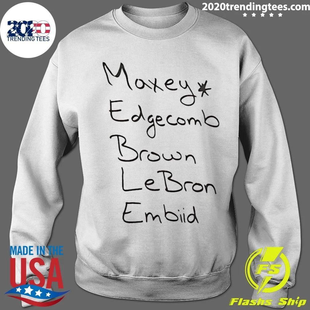 NBA 2026 Philadelphia 76ers Maxey Edgecomb Brown Lebron Embiid Shirt