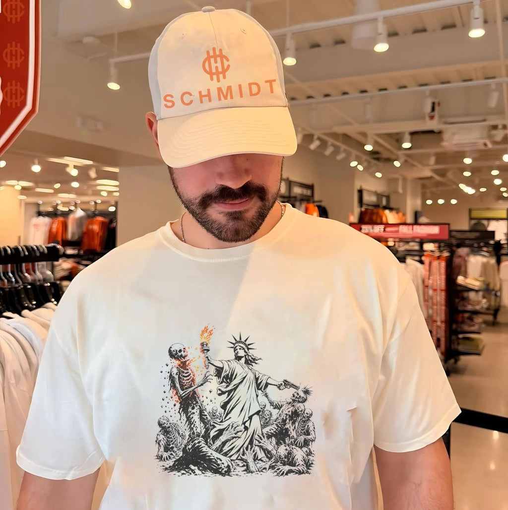 Statue of Liberty Fighting Zombies with Torch and Gun shirt