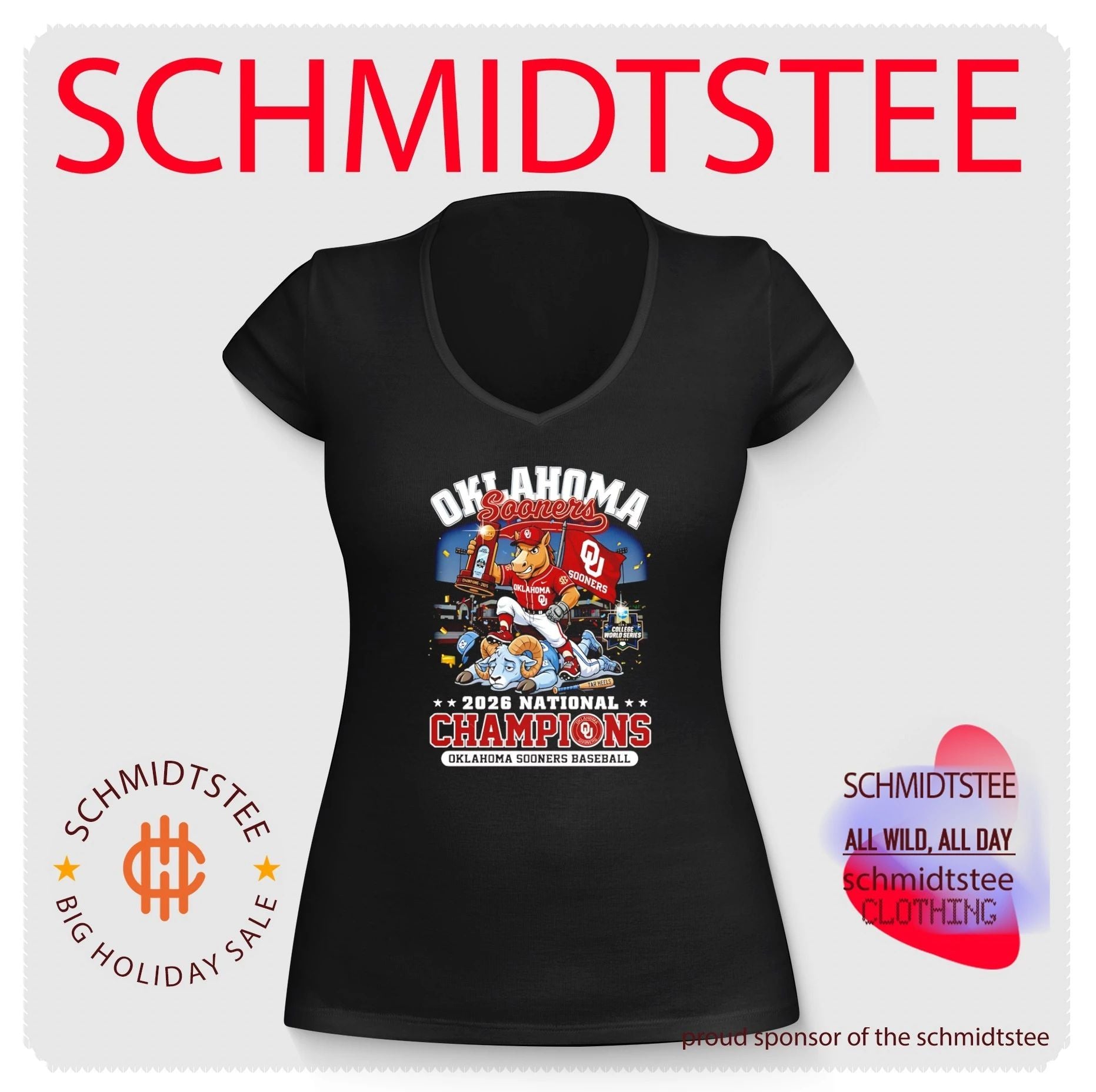 Oklahoma Sooners 2026 National Champions Baseball mascot shirt