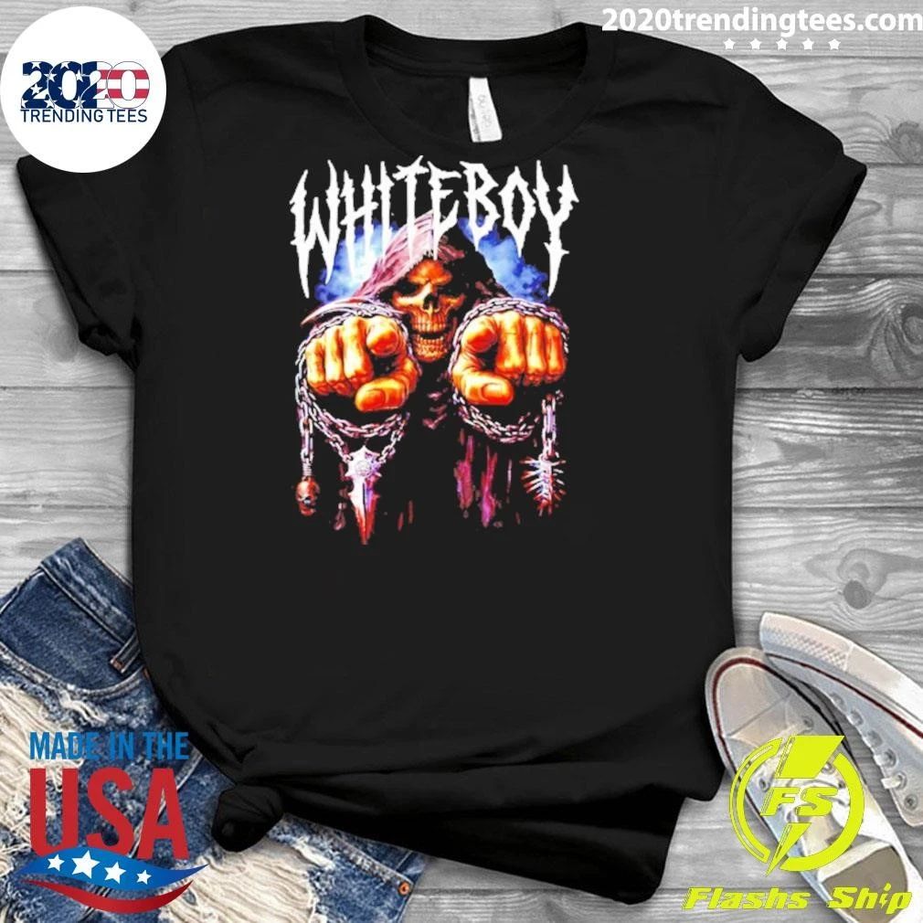 Whiteboy Grim Reaper Pointing Fingers Shirt