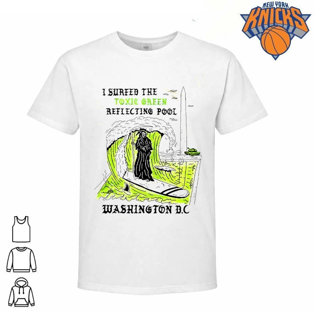I Surfed The Toxic Green Reflecting Pool Washington DC Grim Reaper Surf Skeleton Shirt