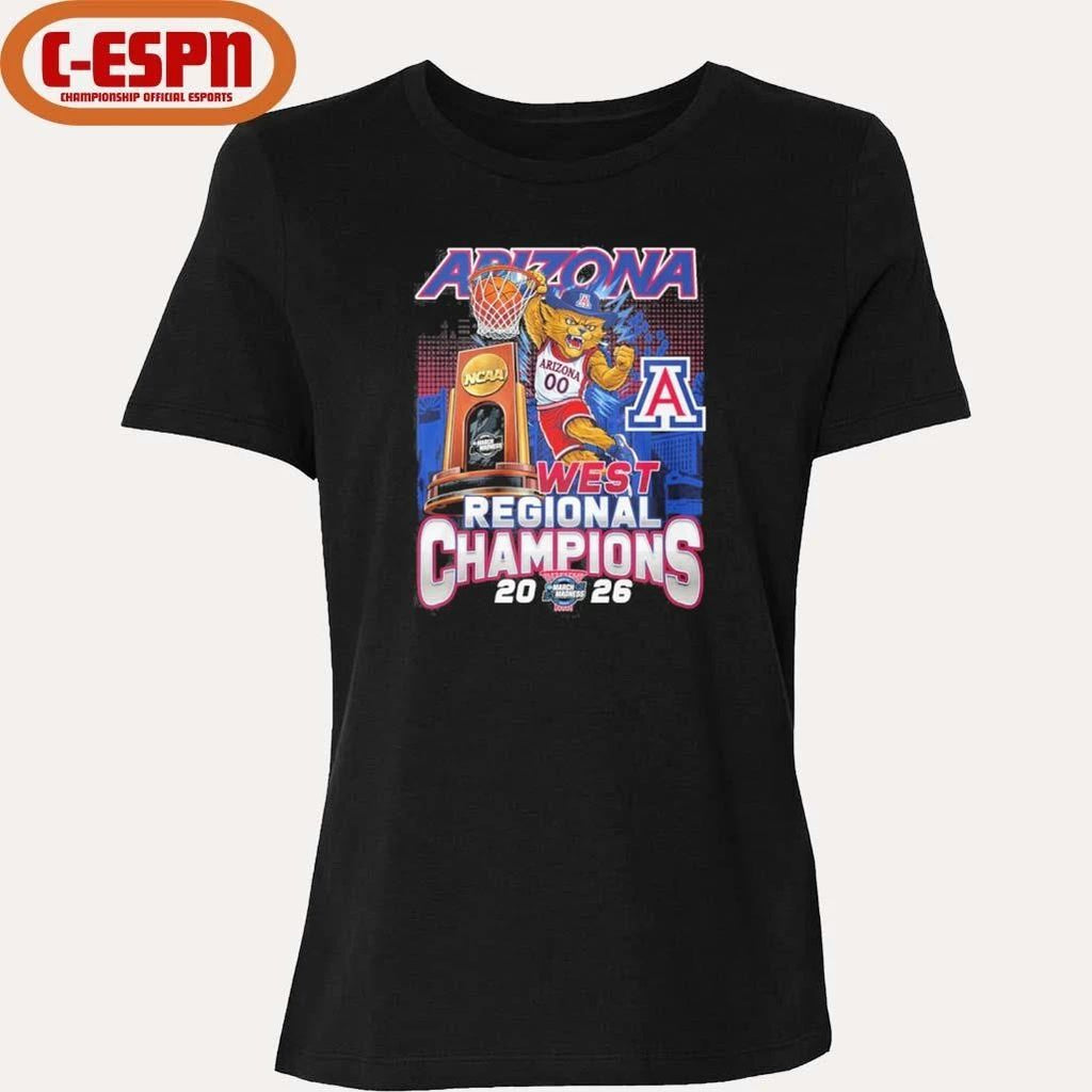 Arizona Wildcats Men’s Basketball Mascot 2026 Midwest Regional Champions Shirt