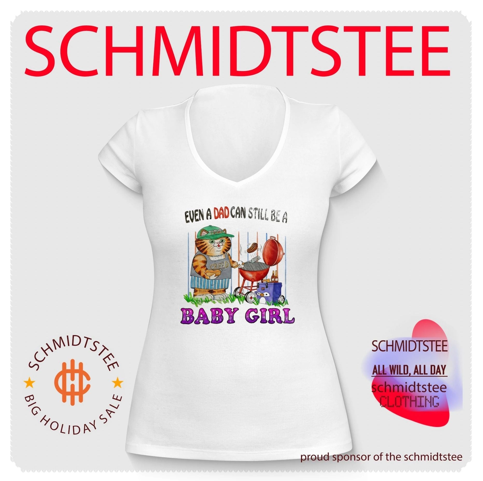 Even a Dad Can Still Be a Baby Girl cat grilling shirt