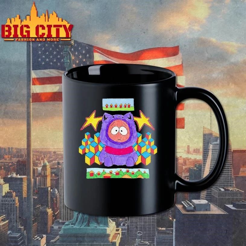 Parody South Park Purple Cat Costume Geometric Pattern T shirt
