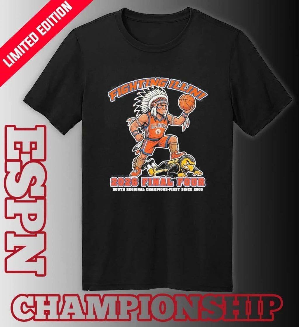 Illinois Fighting Illini Men’s Basketball Beat Iowa Hawkeyes 2026 Final Four Regional Champions Shirt