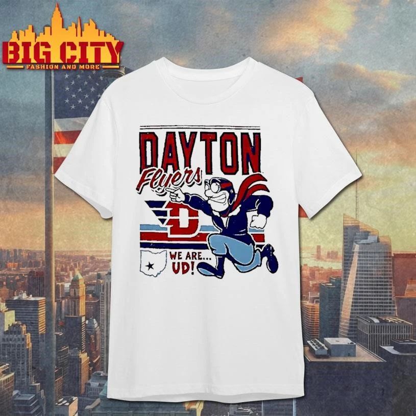 Flyers Dayton Mascot Rushing Forward We Are Ud White Shirt