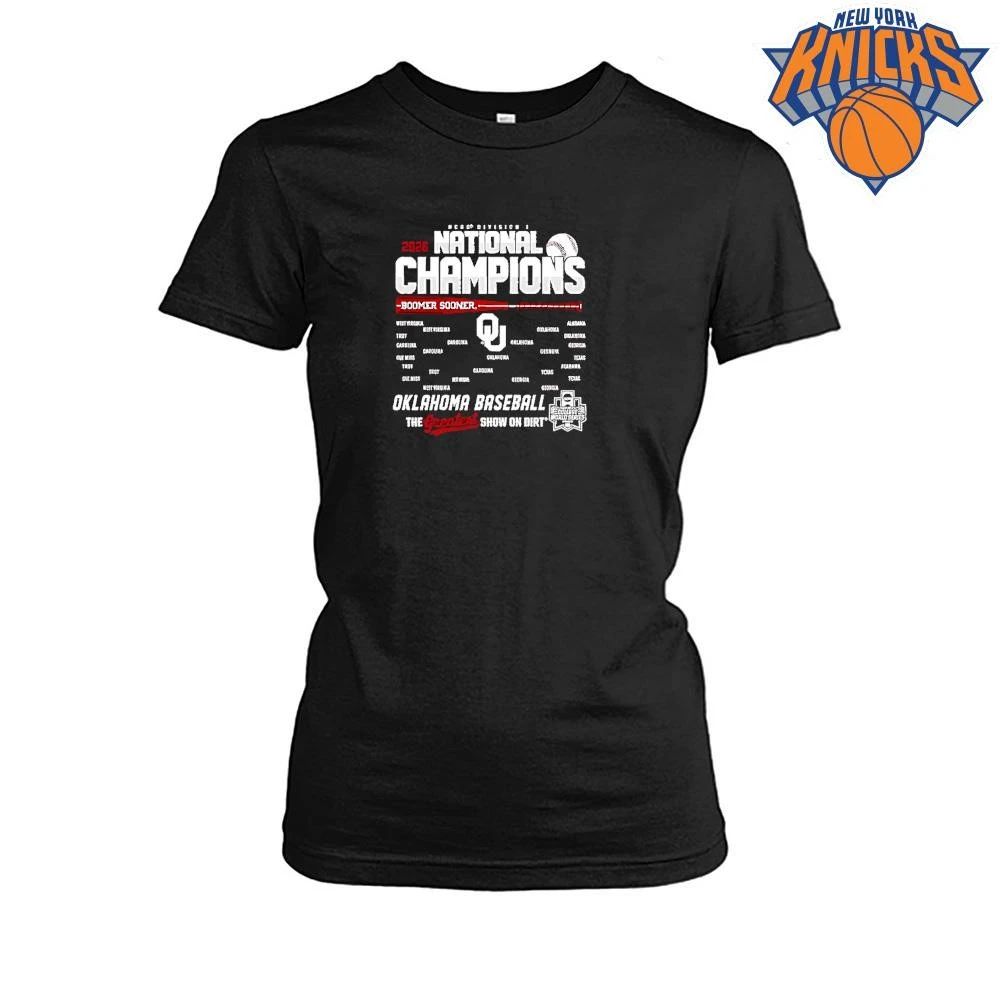Oklahoma Sooners Baseball 2026 Ncaa Baseball Mens College World Series Champions Bracket Shirt